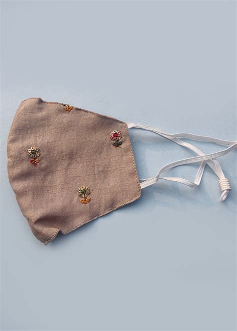 Get Delicate Floral Embroidered Solid Cotton Lining Mask at ₹ 300 | LBB ...