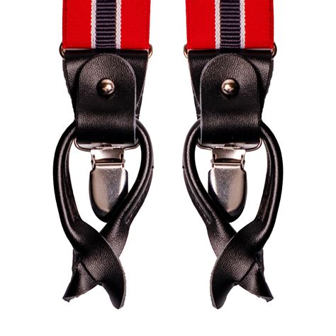 Chokore Y-shaped Convertible Suspenders (Navy Blue & Red)