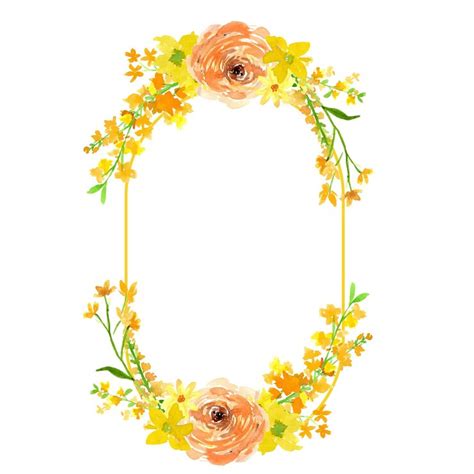 Cheerful yellow delphinium and orange flower capsule shape frame ...