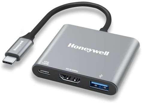 Honeywell High-Speed 3-in-1 Type C to HDMI Adapter, PD Charging ...