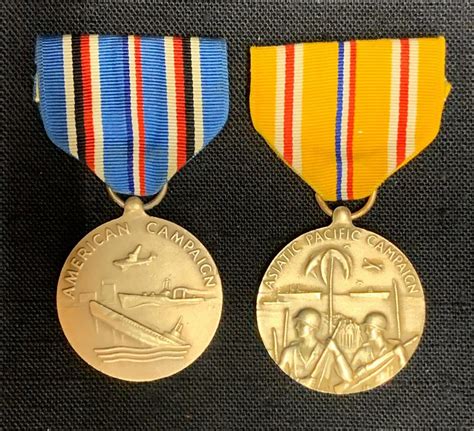 Original WWII Era American & Asiatic Pacific Campaign Medals Nice ...