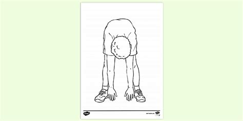 Touch Your Toes Hamstring Stretch | Colouring Sheets