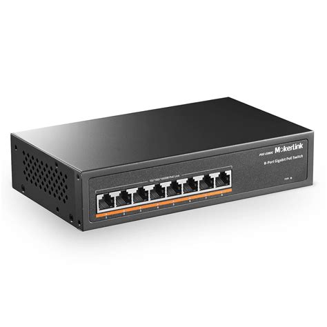 MokerLink 8 Port Gigabit PoE Switch, 8 PoE+ Ports 1000Mbps, 802.3af/at ...
