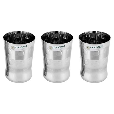 Buy coconut Stainless Steel - A15 Glass | for Home, Office & Restaurant ...