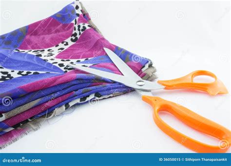 Fabric and scissors stock image. Image of textile, sharp - 36050015