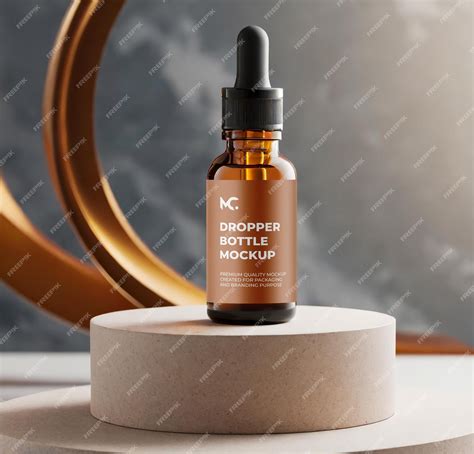 Amber Dropper Bottle Mockup Psd 5Ml