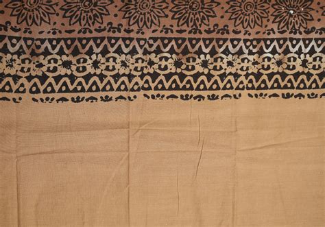 Brown and Light Brown Block printed Supernet Kota saree With Mirror and ...