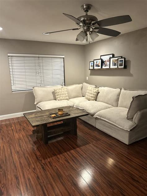 BuotiqHom 123-in W Modern Beige Linen 6-seater Sectional with Slipcover ...