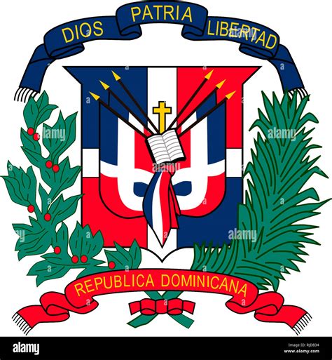 National coat of arms of the Dominican Republic Stock Photo - Alamy