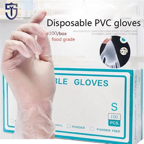 100pcs / box black clean food grade gloves black gloves for cooking ...