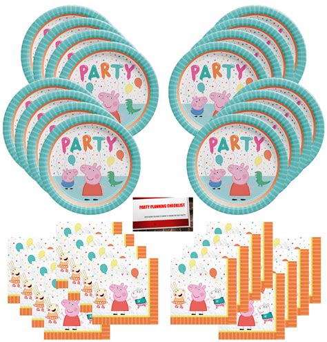 Buy Peppa Pig Party Supplies Bundle Pack for 16 guests Plus Party ...