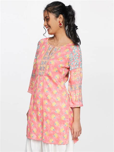 Pink and yellow floral Tunics