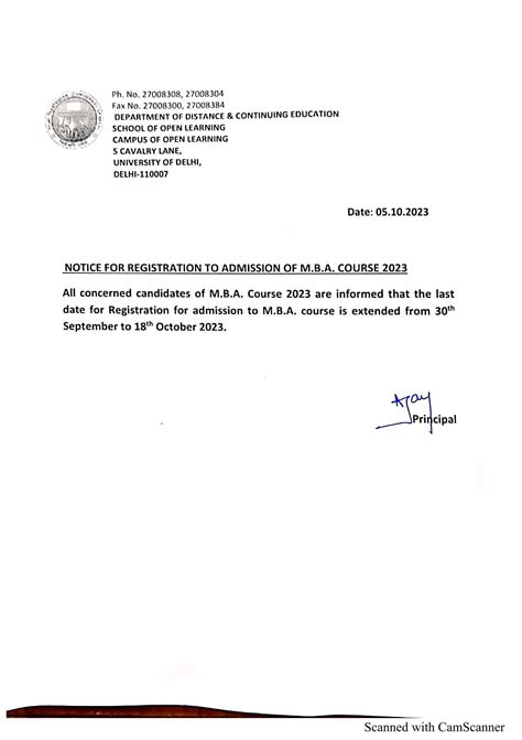 DDCE/ COL/ SOL Admission 2023-2024