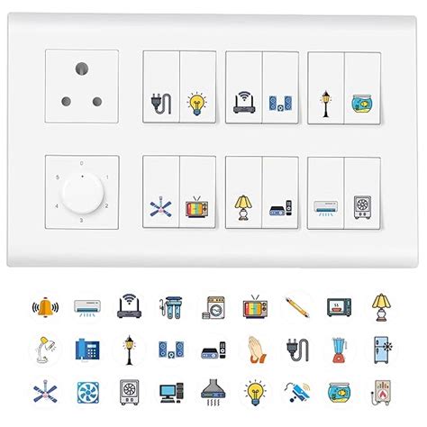 Buy 11 Strokes Switch Board Stickers for Home - 3 Sheets Self Adhesive ...