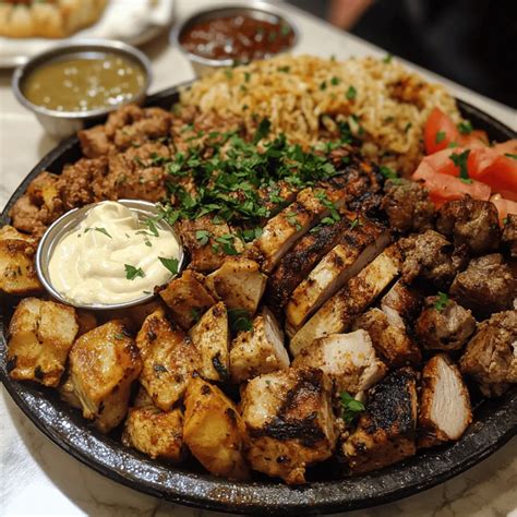 Ultimate Delicious Chicken Shawarma Platter with Garlic Toum