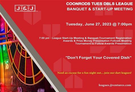Coonrods Tuesday Dbls Dart League Banquet & Start-up Meeting ...