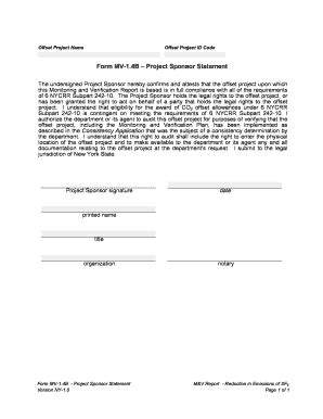 Fillable Online dec ny RGGI Form MV-1.4B - Project Sponsor Statement ...