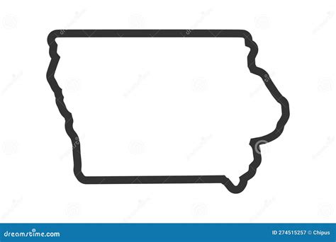 Iowa Outline Symbol. US State Map. Vector Illustration Stock Vector - Illustration of federal ...