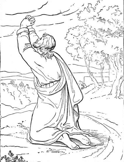 Jesus Prays - Free Coloring Pages