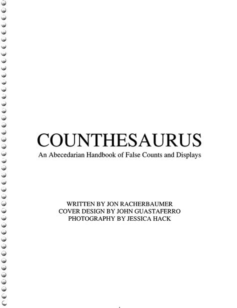 Counthesaurus by Jon Racherbaumer