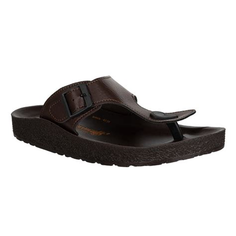 Aerowalk Men Brown T-Shape Slipper with Buckle Styling (KC28_BROWN ...