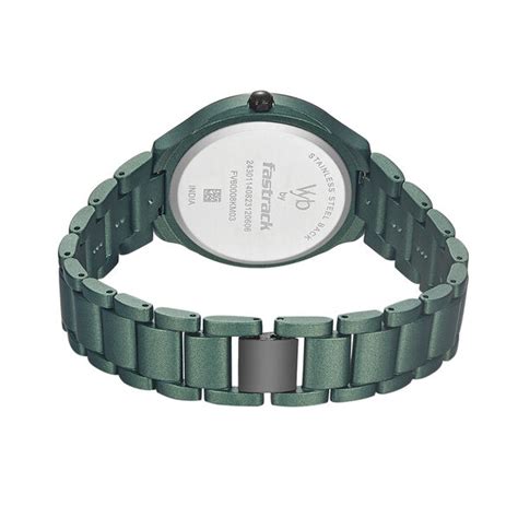Buy Online Fastrack Vyb Slayer Quartz Analog Green Dial Metal Strap ...