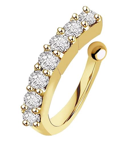 Buy VAMA Pressing Type Gold Nose ring without Hole Non piercing Clip on ...