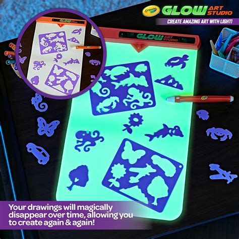 Buy Crayola Glow Art Studio, Glow in The Dark Toys, Kids Gifts for ...
