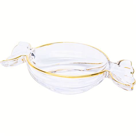 Duża DEKORACYJNA Szklana Patera / OZDOBNA Miska - CUKIEREK 25 x 15 x 5 ...