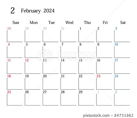 February 2024, Japanese calendar - Stock Illustration [84731862] - PIXTA