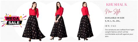 Buy KHUSHAL K Women's Rayon Top with Long Skirt Set (Red, Small) at ...