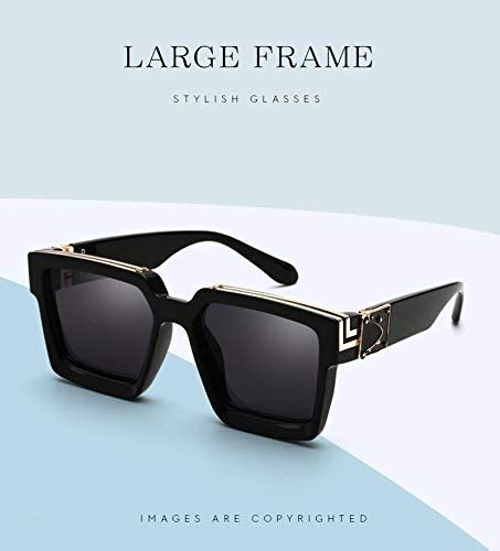 Buy ARZONAI Unisex Adult Square Sunglasses (Black Lens) (Medium)-Pack ...