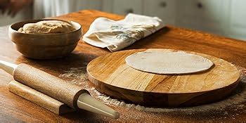 Buy WoodCity Wooden Chakla,Serving Board, Round Chapati Chakla, Perfect ...