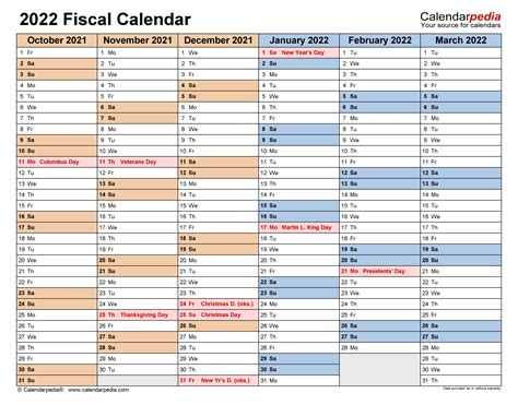 2022 2022 Fiscal Year Calendar