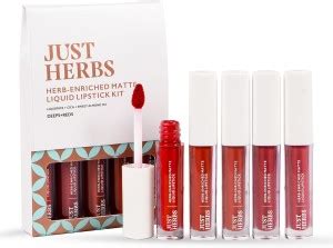 Just Herbs Matte Liquid Lipstick Kit Set Of 5 With Sweet Almond Oil ...