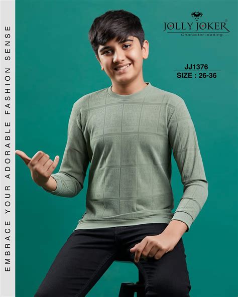 Sweatshirt Jj 1376 Jolly Joker Jacquard Boys Tshirt Exporter India ...