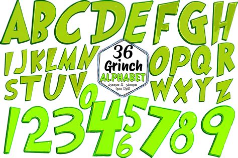 Grinch Alphabet and Number for Christmas Gráfico por CRAFTY DREAMY ...