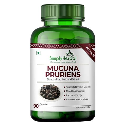 Simply Herbal Mucuna Pruriens Kapikachhu Extract Supplements 500mg ...