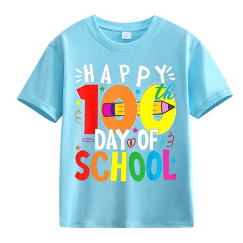 NOKIO Girls Summer Graphic T-Shirt 100 Days Of School Graphic T-Shirt ...