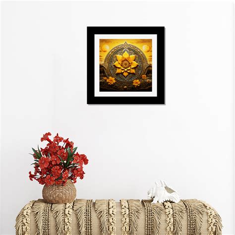 Beautiful Flower Mandala Art Framed Wall Painting for Bedroom, Living ...