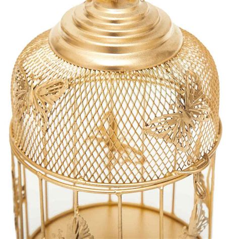 Titli Golden Mesh Lantern | Decorative Cage Hanging T-light Candle ...