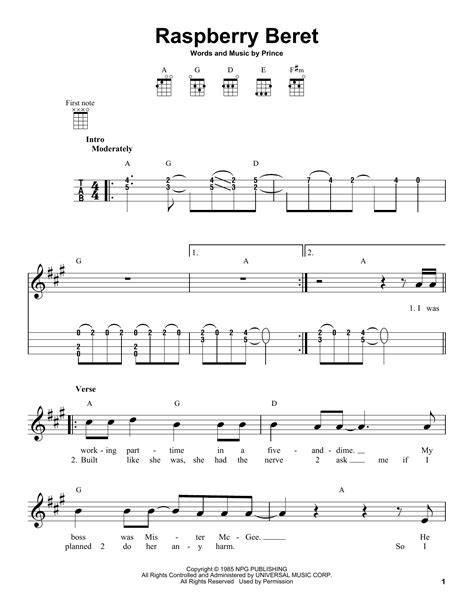 Raspberry Beret by Prince - Ukulele - Guitar Instructor
