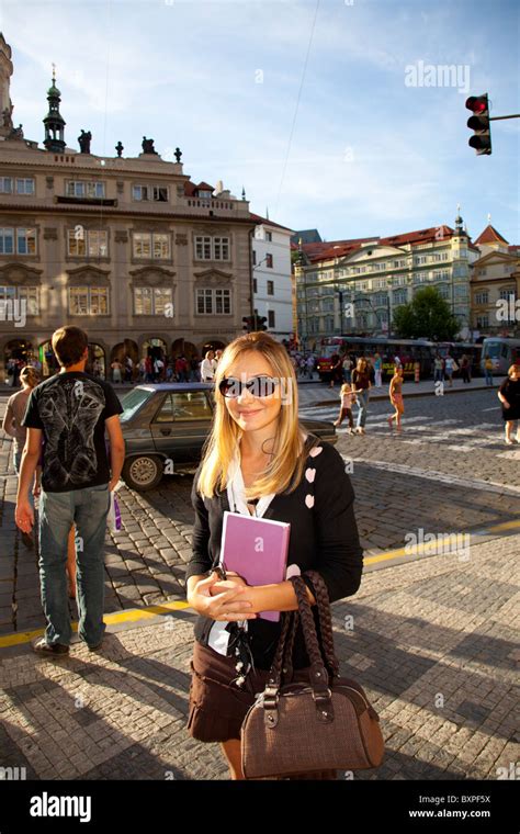 Girl in Prague Streets stock photo. Image of czech, europe - 42836148