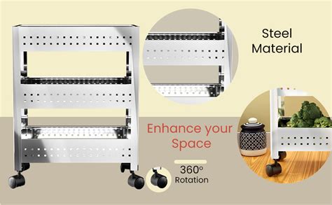 Kuber Industries 3 Tier Portable & Multi-Utility Stand for Kitchen ...