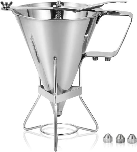Amazon.com: FLKQC Large 60oz Stainless Steel Pancake Batter Dispenser with Stand and Tools ...
