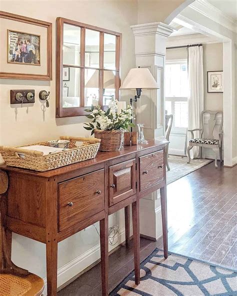 Décor for a Warm Wooden Entryway Table - Soul & Lane