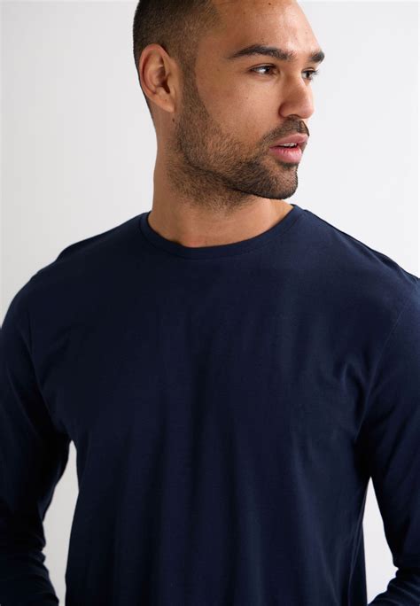 Mens Navy Long Sleeve T-Shirt | Peacocks