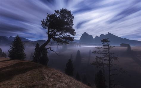 Download wallpaper the sky, clouds, mountains, fog, the atmosphere ...