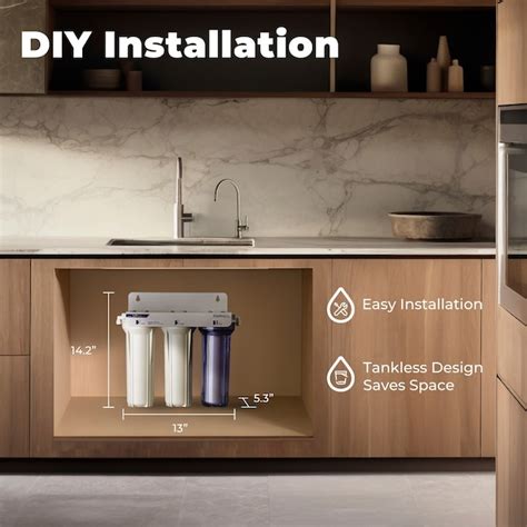 iSpring US31-NC Triple-stage GAC Under Sink Water Filtration System ...