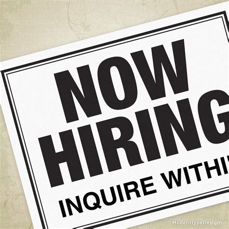 Now Hiring Sign Template Word